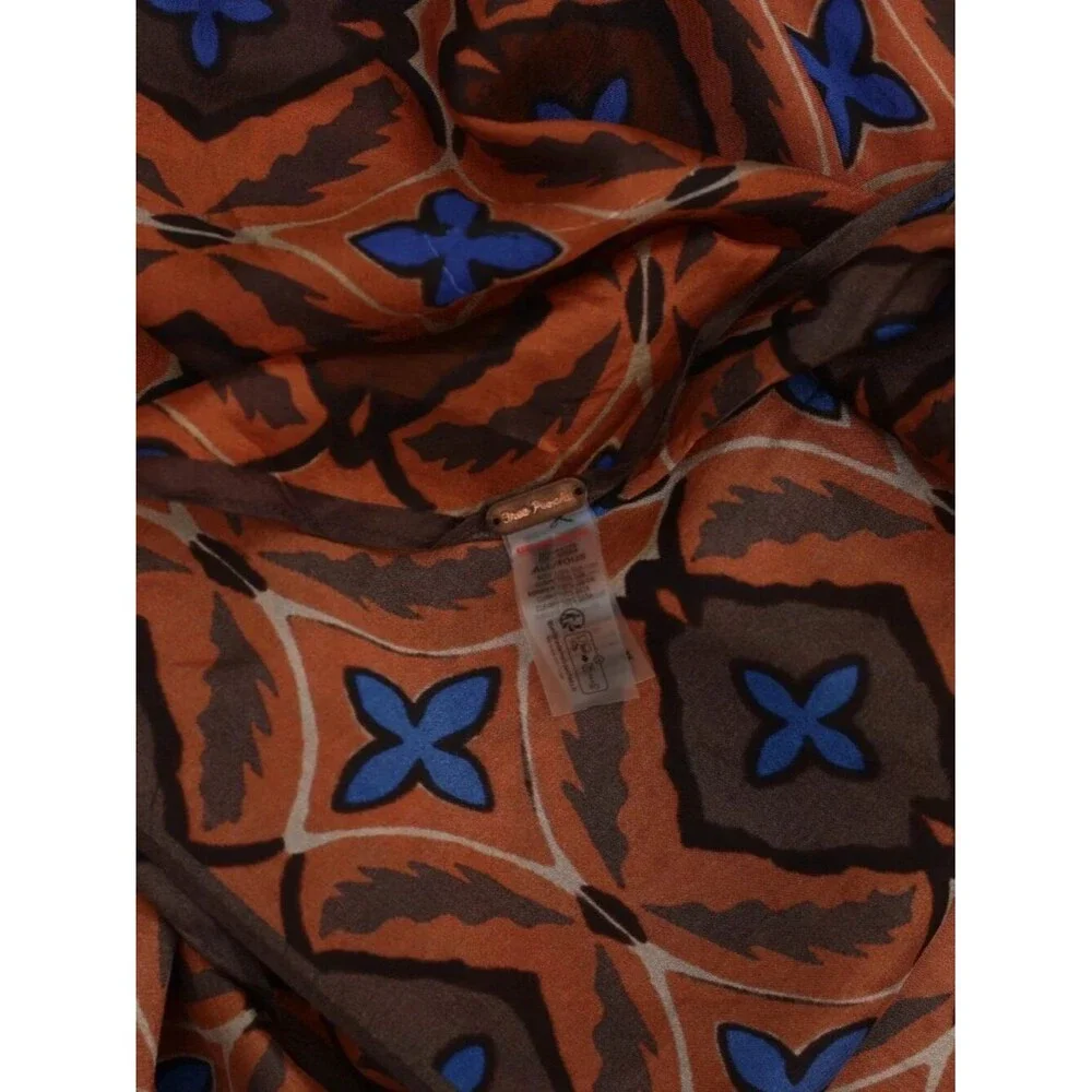 Free People So Silk Printed Bandana Scarf Tube Top Belt Floral Paisley Wrap OS